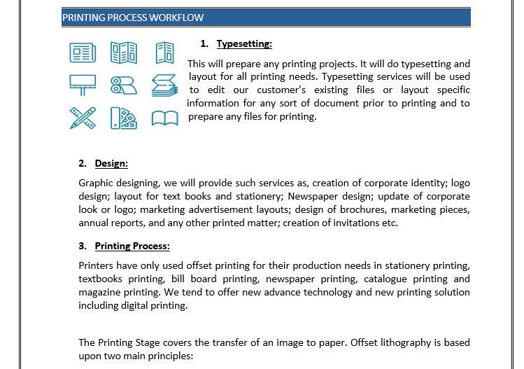 Somalia based Printing Press Business Plan
