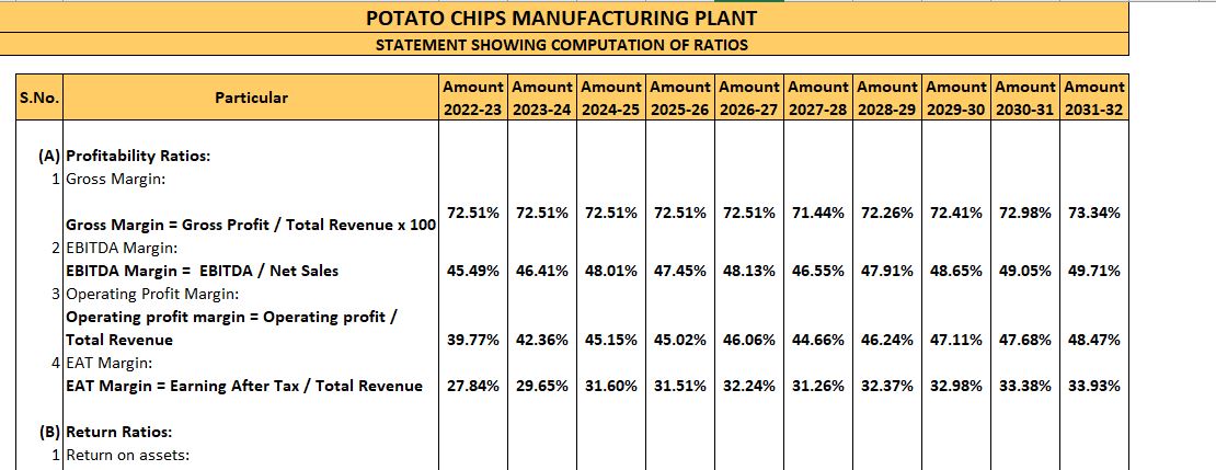 BUSINESS FEASIBILITY REPORT FOR POTATO CHIPS