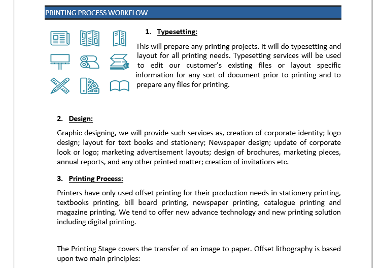 business plan for printing press