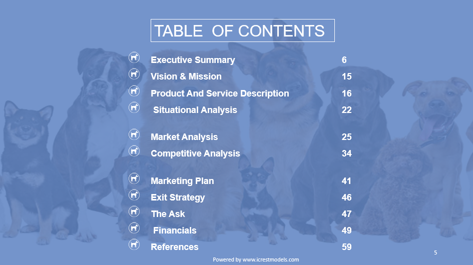 Business Plan For Pet Chip Business Icrest Models
