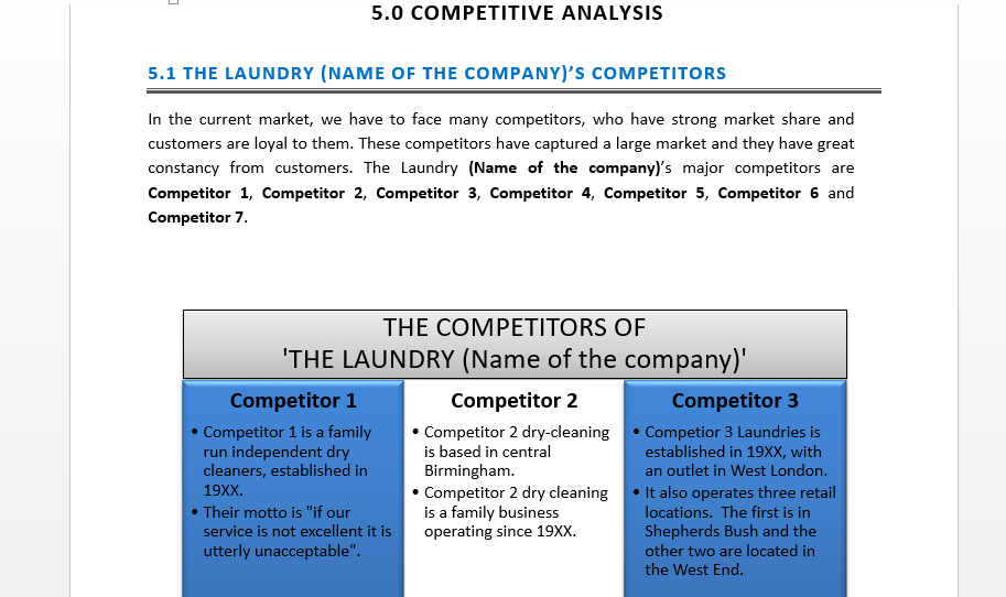 laundry services business plan example