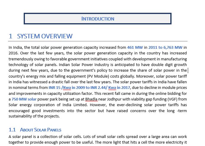 site visit report for solar power plant