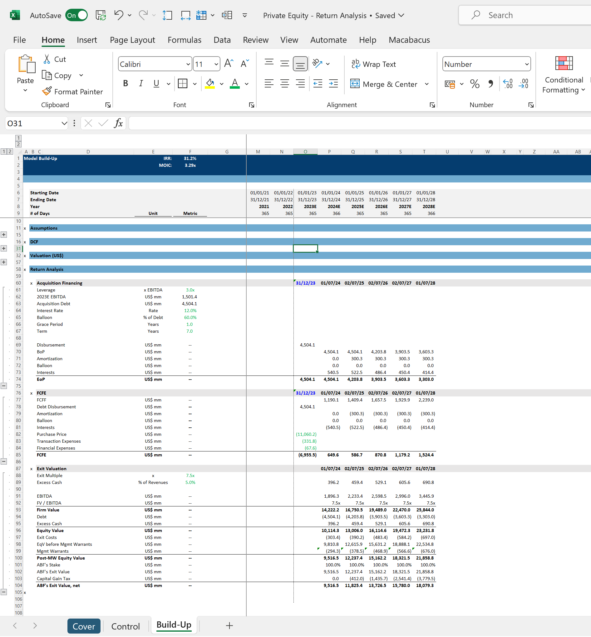 Private Equity and venture capital Financial Model Templates | Icrest ...