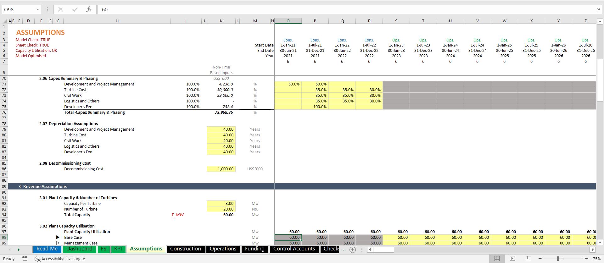 Wind Farm Financial Model Excel Template | Icrest Models