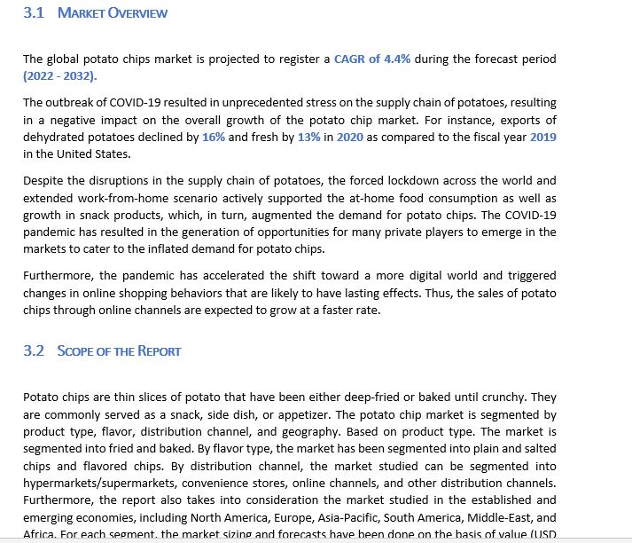 BUSINESS FEASIBILITY REPORT FOR POTATO CHIPS Icrest Models